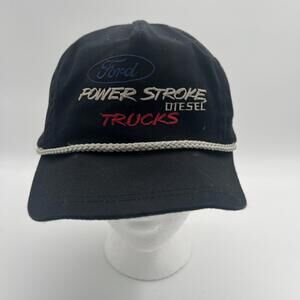 Vintage Ford Power Stroke Diesel Truck Leather Strap Adjustable Rope Hat USA‎